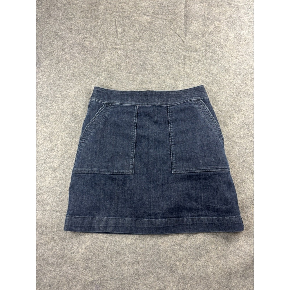 LOFT Women's 4 Stretch Denim Mini Skirt Pockets‎ Zipper Classy Career Minimalist